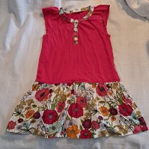 Crazy 8 girls size 5/6 short sleeved dress, pink top, floral bottom